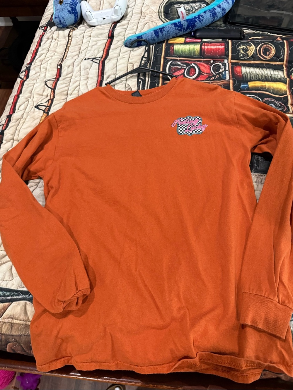 Comfort Colors Orange Long-Sleeve Graphic Crewneck